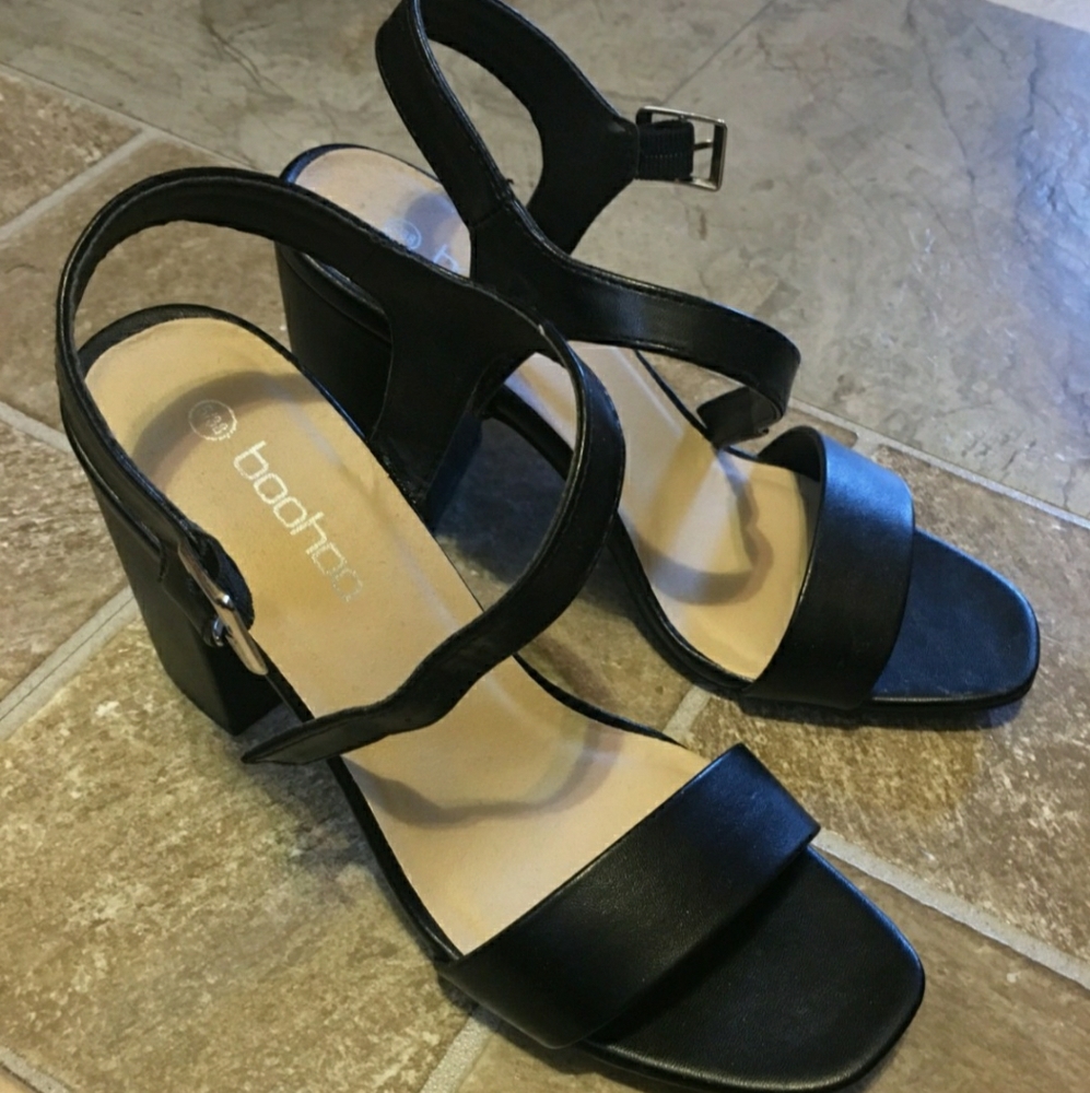 Black block heels